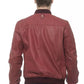 Elegant Burgundy Men's Leather Bomber