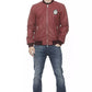 Elegant Burgundy Men's Leather Bomber