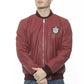 Elegant Burgundy Men's Leather Bomber