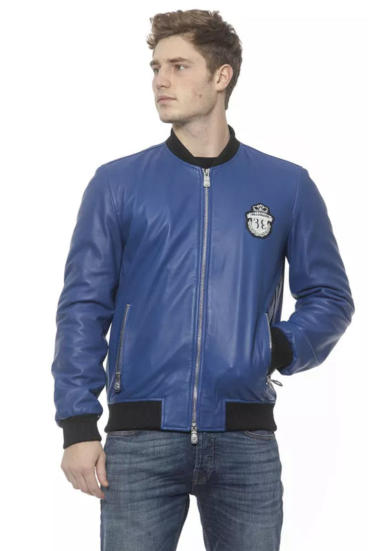 Elegant Italian Leather Bomber Jacket
