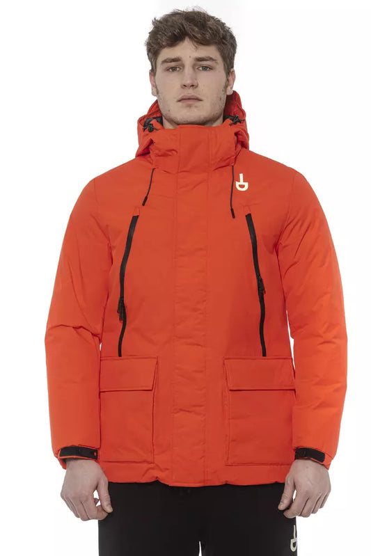 Chic Red Water-Repellent Hooded Jacket