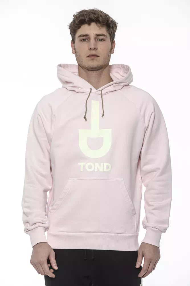 Chic Oversized Pink Cotton Sweatshirt with Hood