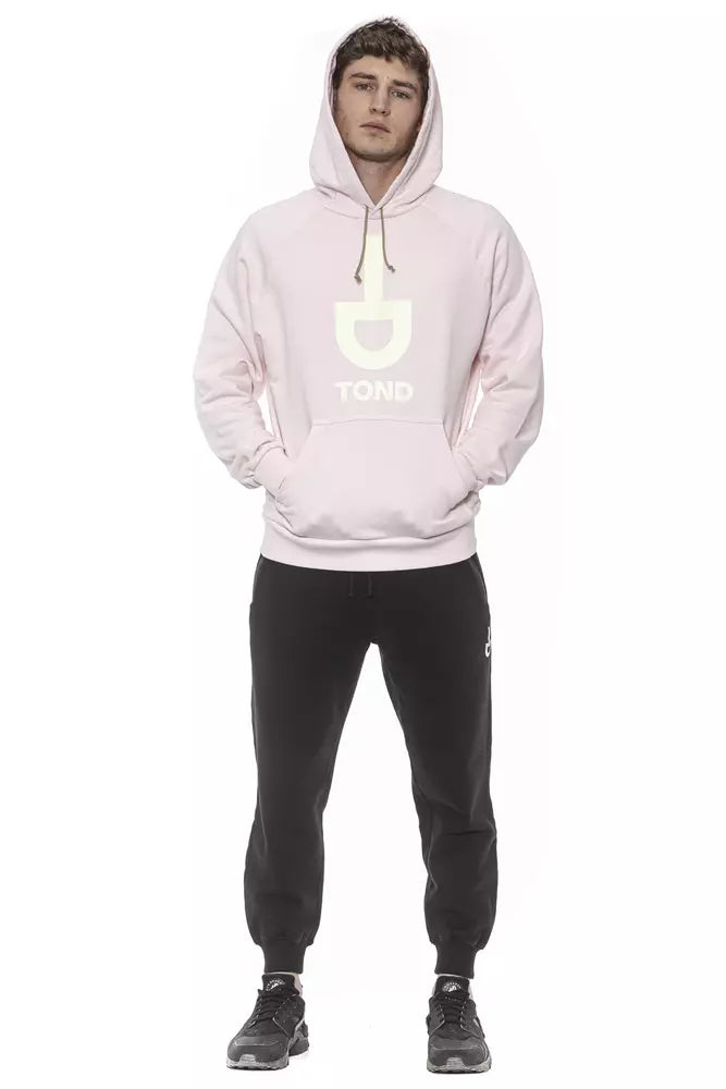 Chic Oversized Pink Cotton Sweatshirt with Hood