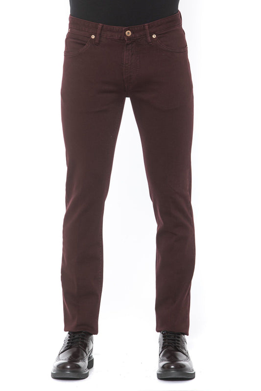 Elegant Super Slim Burgundy Trousers