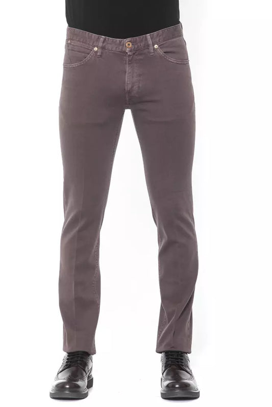 Elegant Super Slim Burgundy Trousers