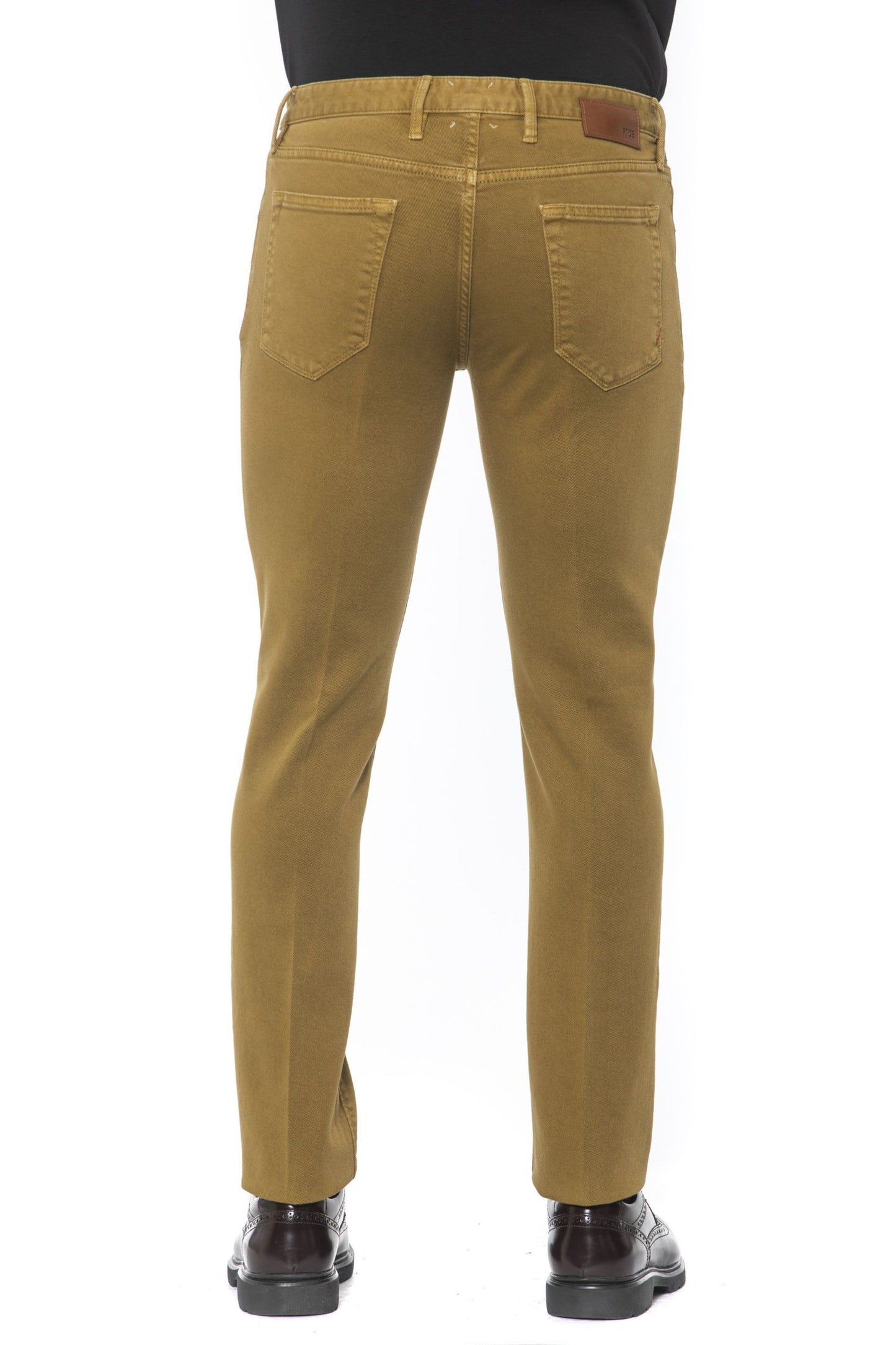 Chic Beige Cotton Stretch Pants
