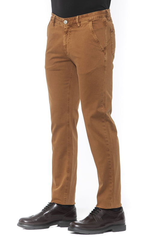 Copper-Tone Cotton Blend Chinos for Men