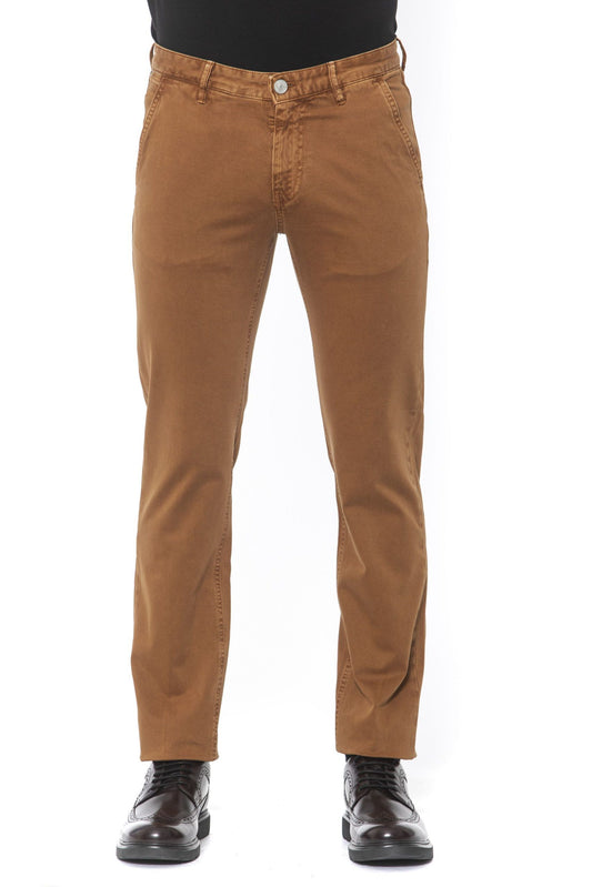 Copper-Tone Cotton Blend Chinos for Men