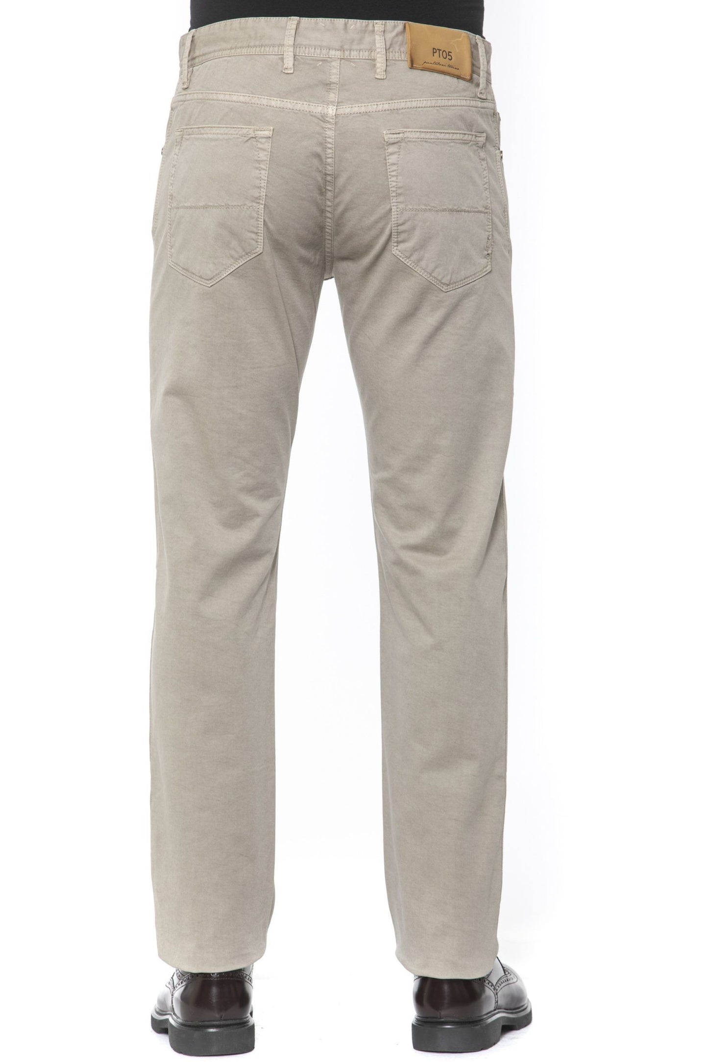 Beige Super Slim 5-Pocket Men's Trousers