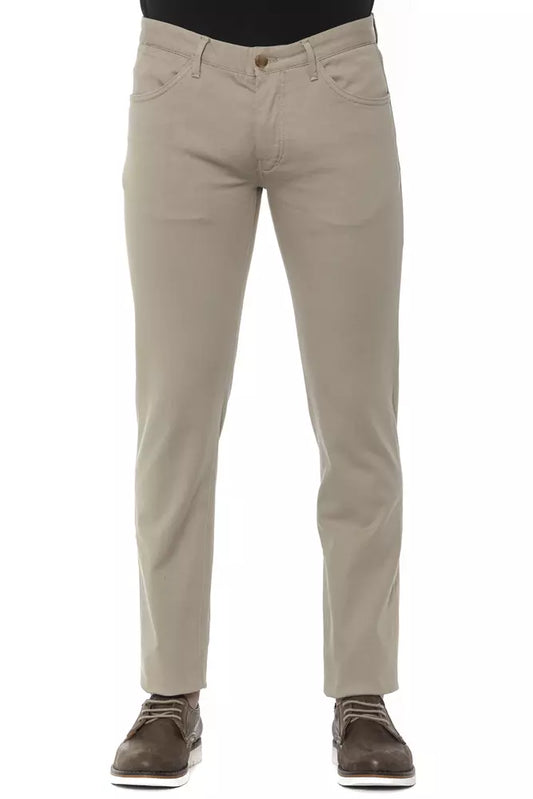 Beige Super Slim 5-Pocket Men's Trousers