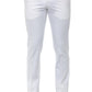 Elegant White Cotton Stretch Trousers