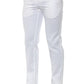 Elegant White Cotton Stretch Trousers