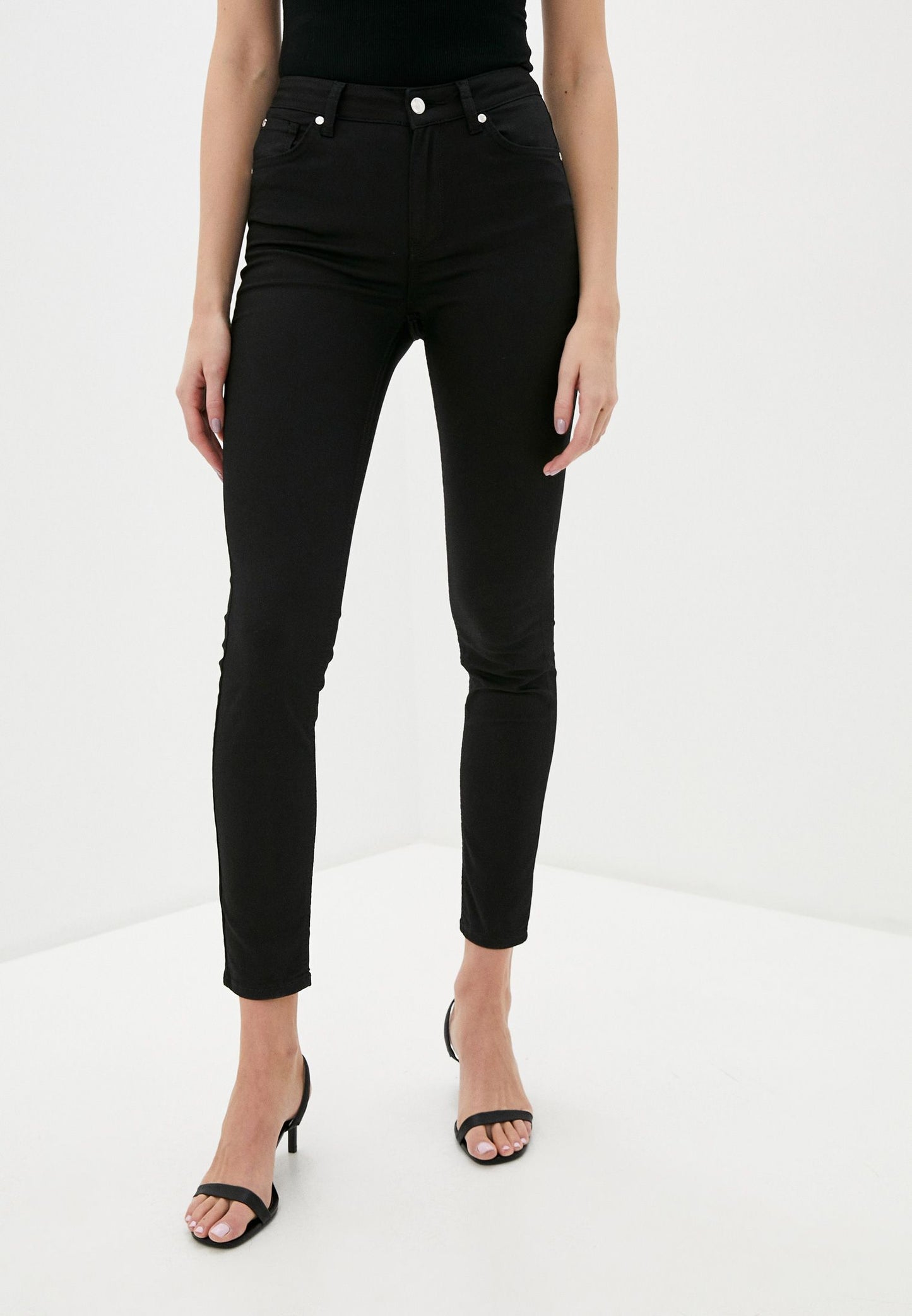 High Waist Slim Fit Chic Black Jeans