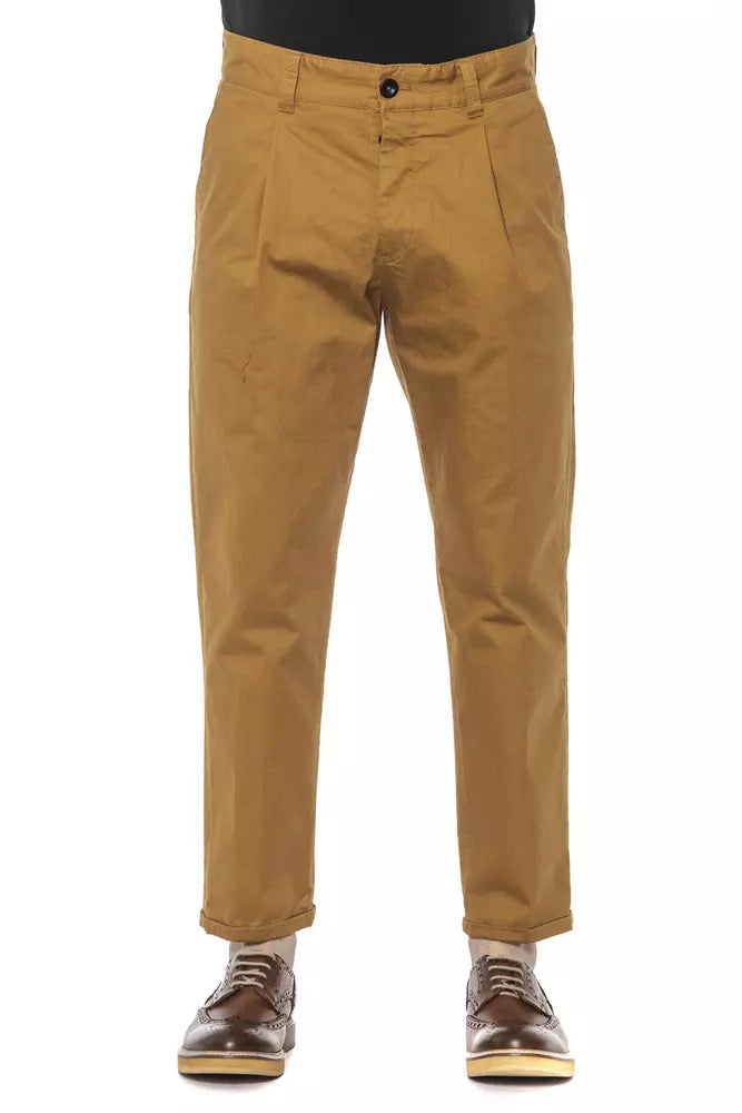 Elegant Cotton Pleated Men's Trousers
