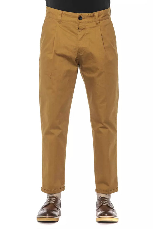 Elegant Cotton Pleated Men's Trousers