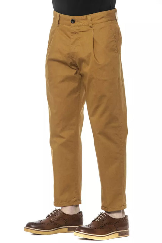Elegant Cotton Pleated Men's Trousers