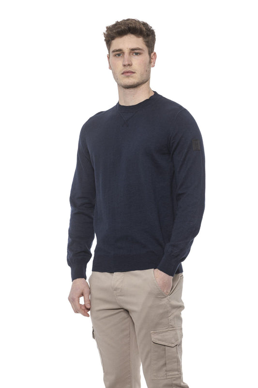 Elegant Crewneck Cotton Sweater for Men