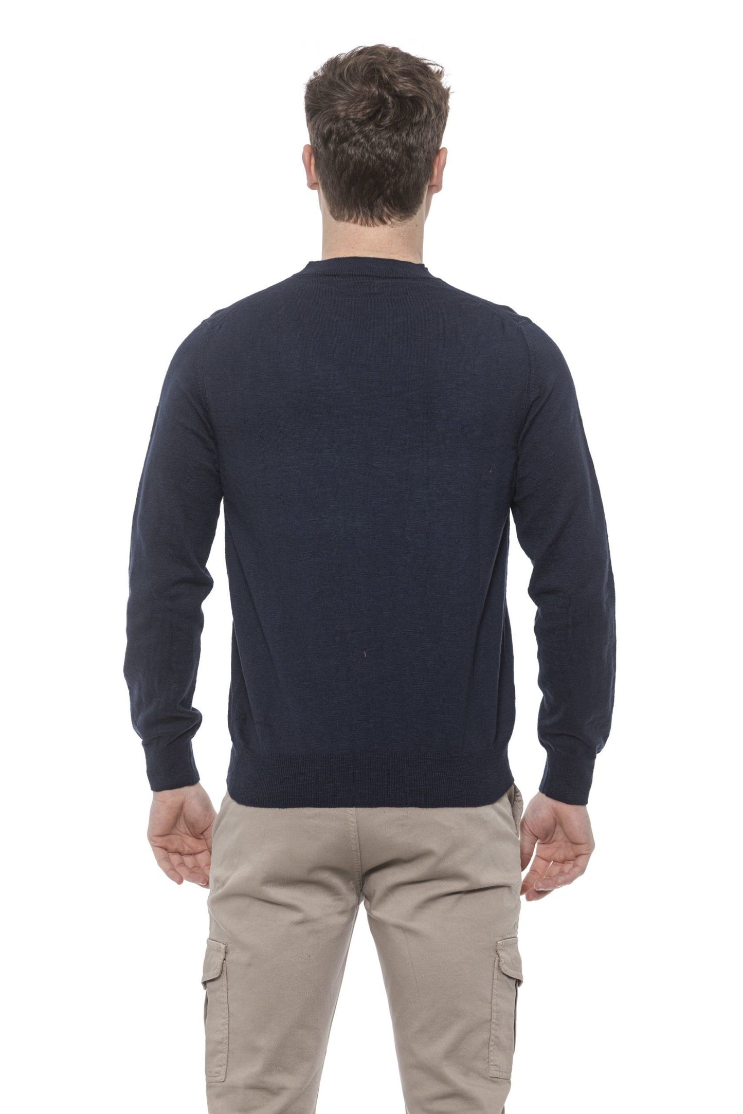 Elegant Crewneck Cotton Sweater for Men
