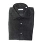 Elegant Black Cotton Slim Collar Shirt