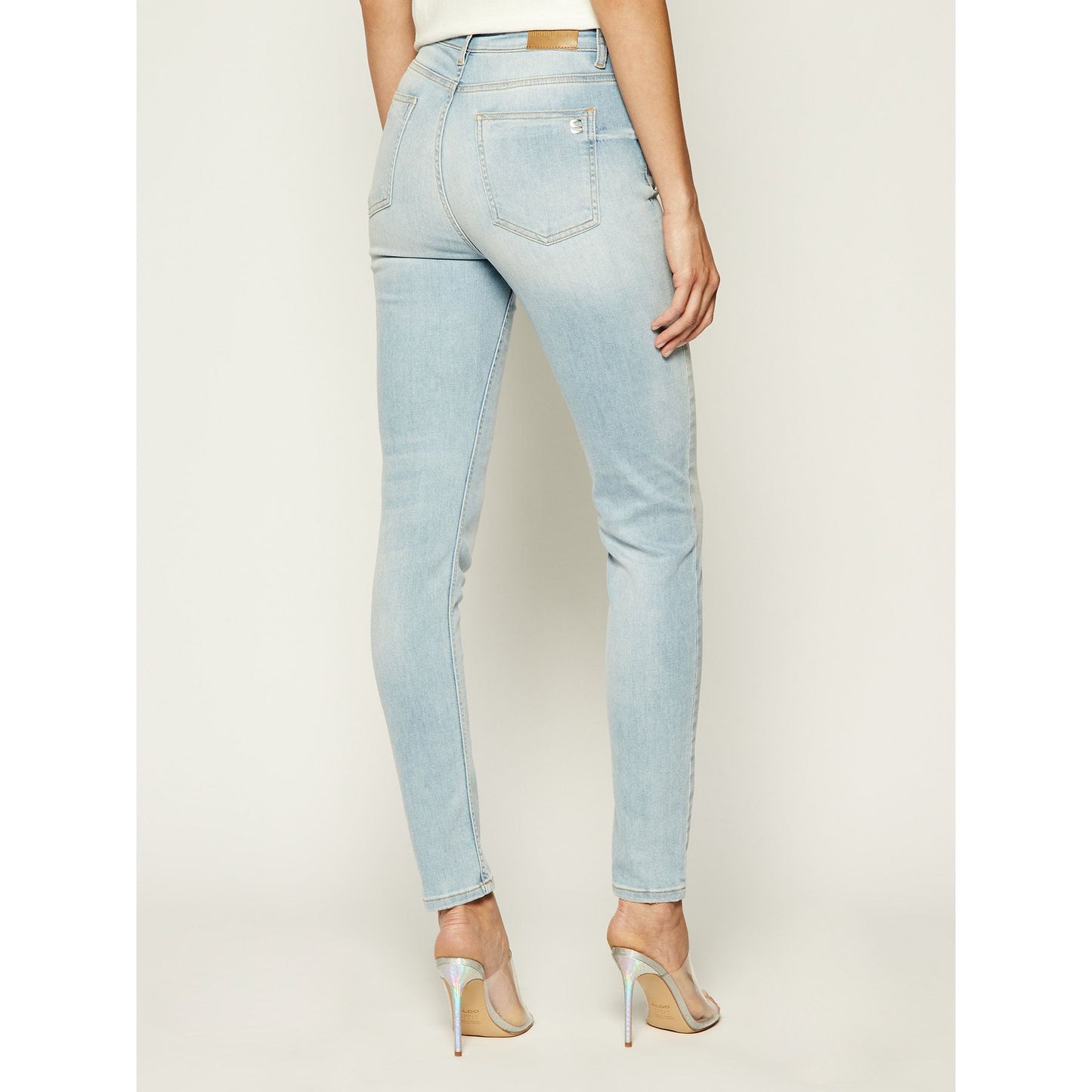 High-Waist Slim Light Blue Jeans