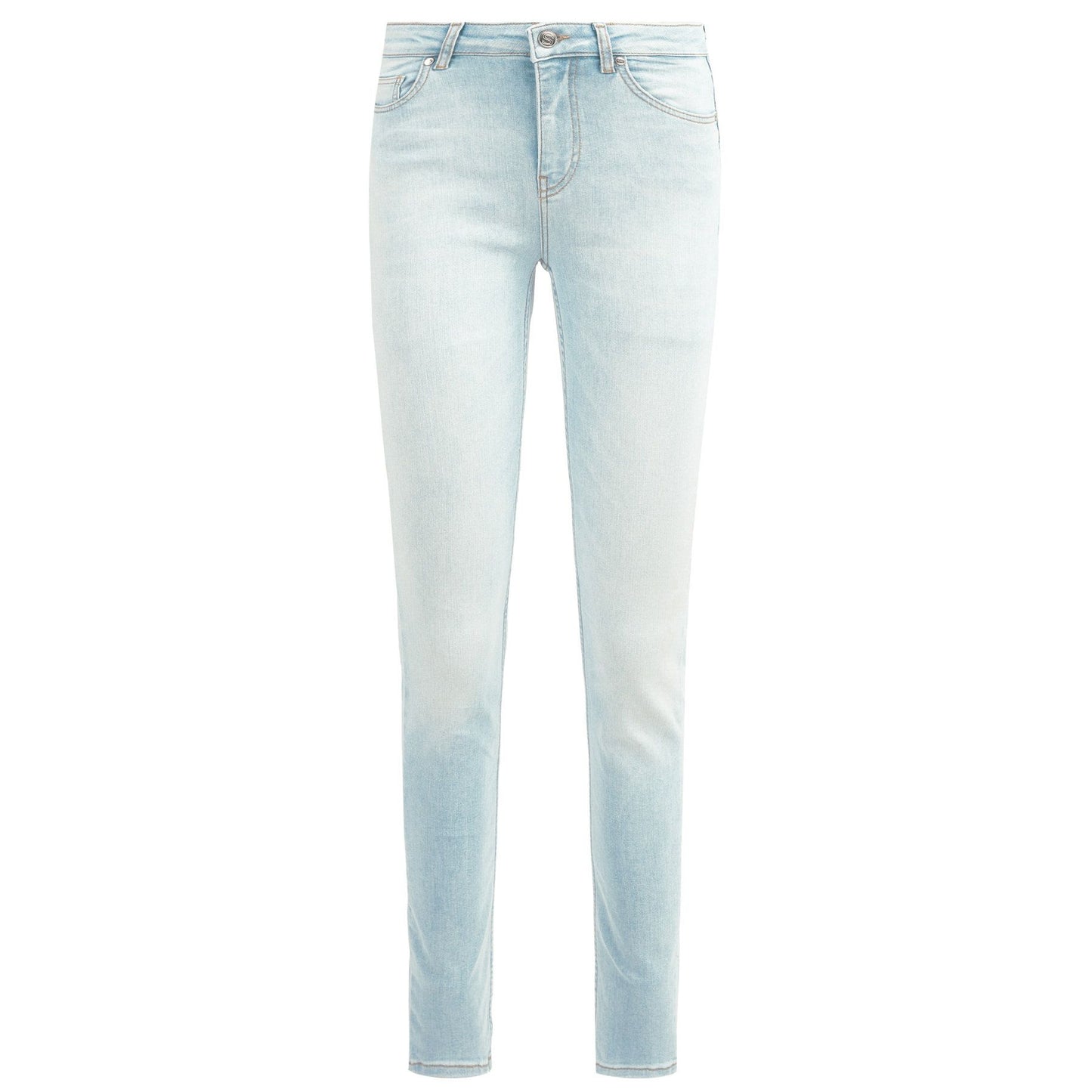High-Waist Slim Light Blue Jeans