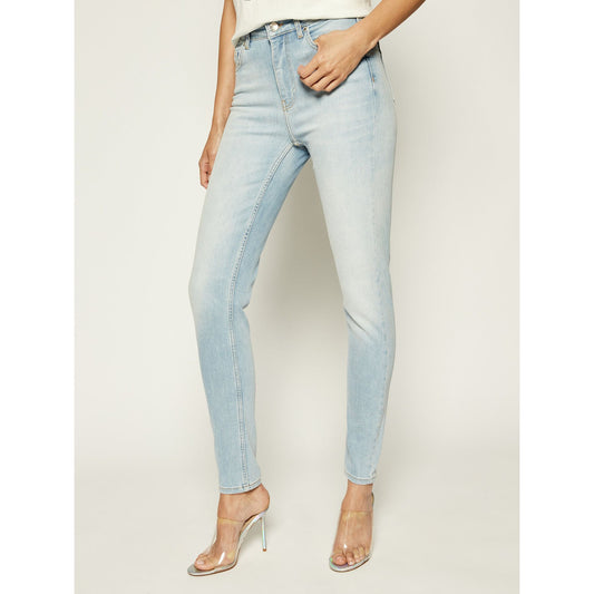 High-Waist Slim Light Blue Jeans