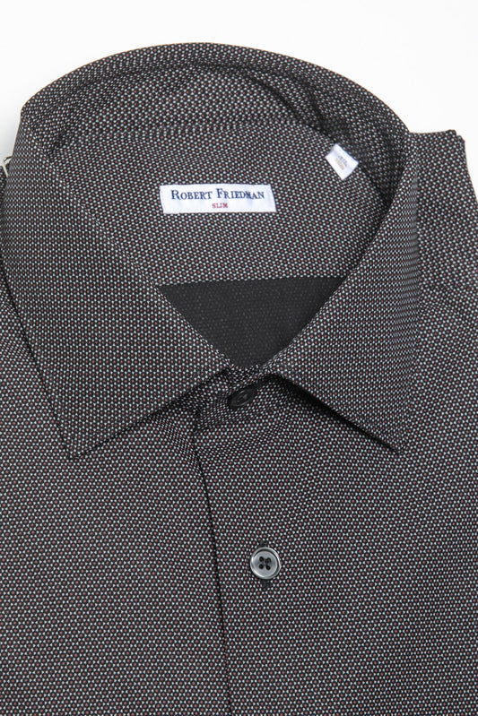 Sleek Black Slim Collar Shirt for the Modern Man