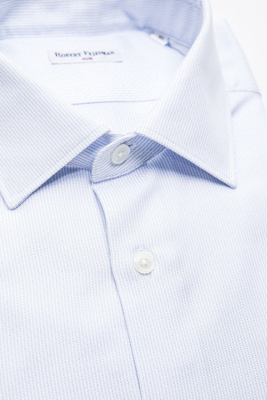 Elegant Light-Blue Cotton Men's Shirt