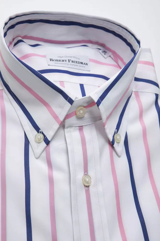 Elegant White Cotton Button-Down Shirt