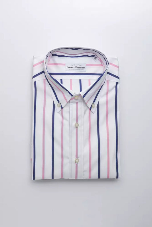 Elegant White Cotton Button-Down Shirt