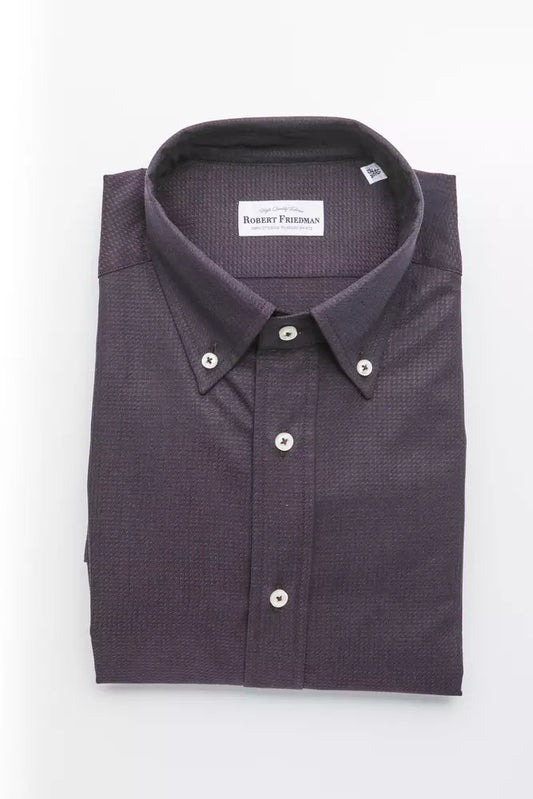 Elegant Black Cotton Button-Down Shirt