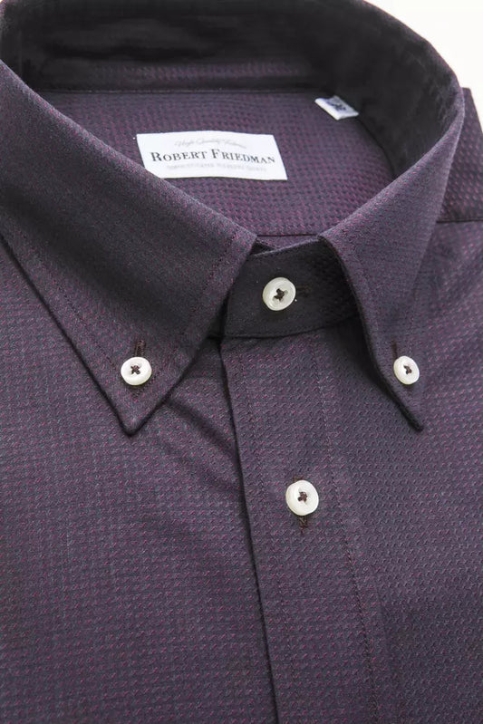 Elegant Black Cotton Button-Down Shirt