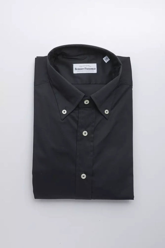 Elegant Black Button Down Regular Shirt