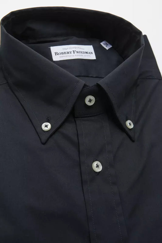 Elegant Black Button Down Regular Shirt