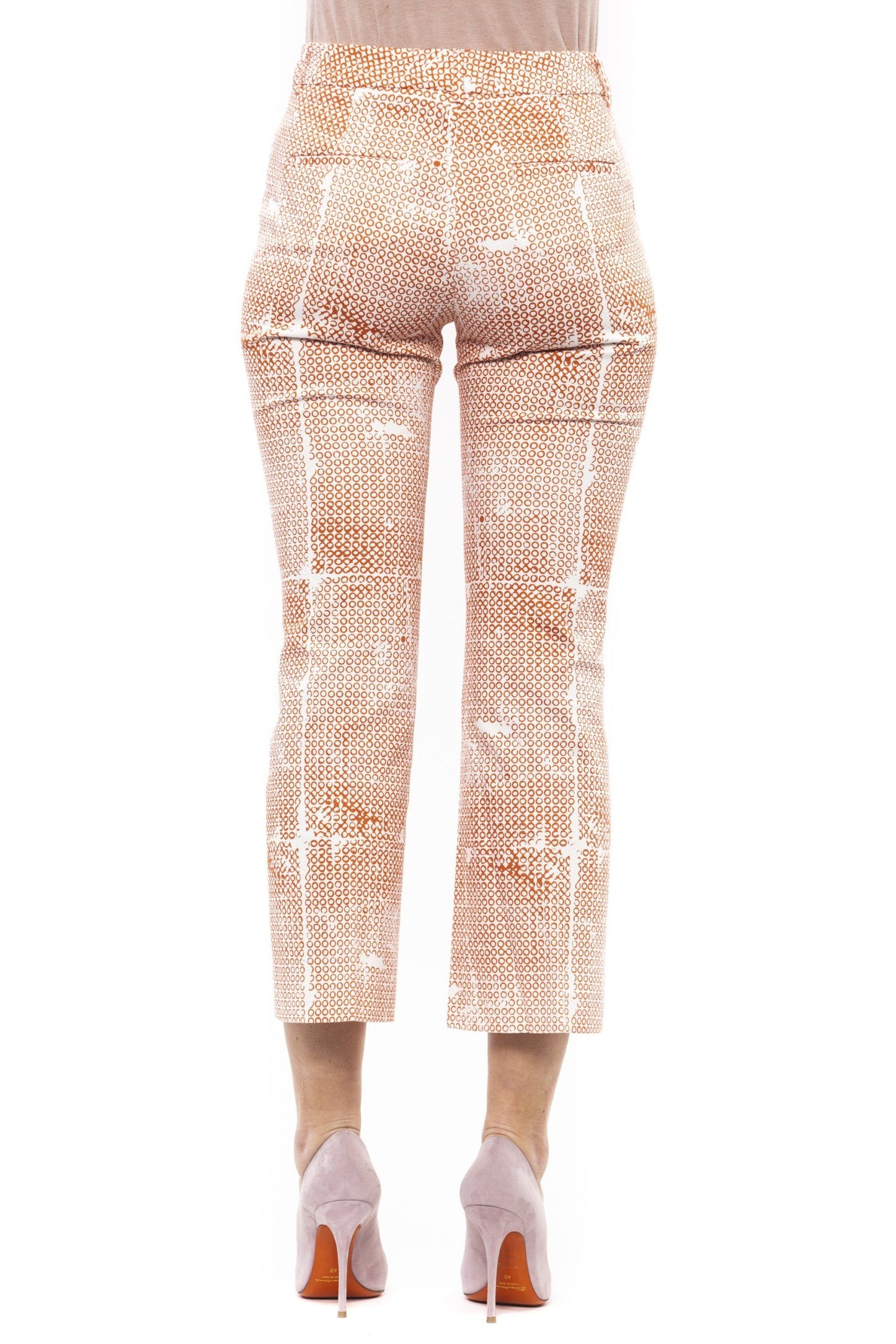 Elegant Printed Stretch Trousers for Sophisticated Style