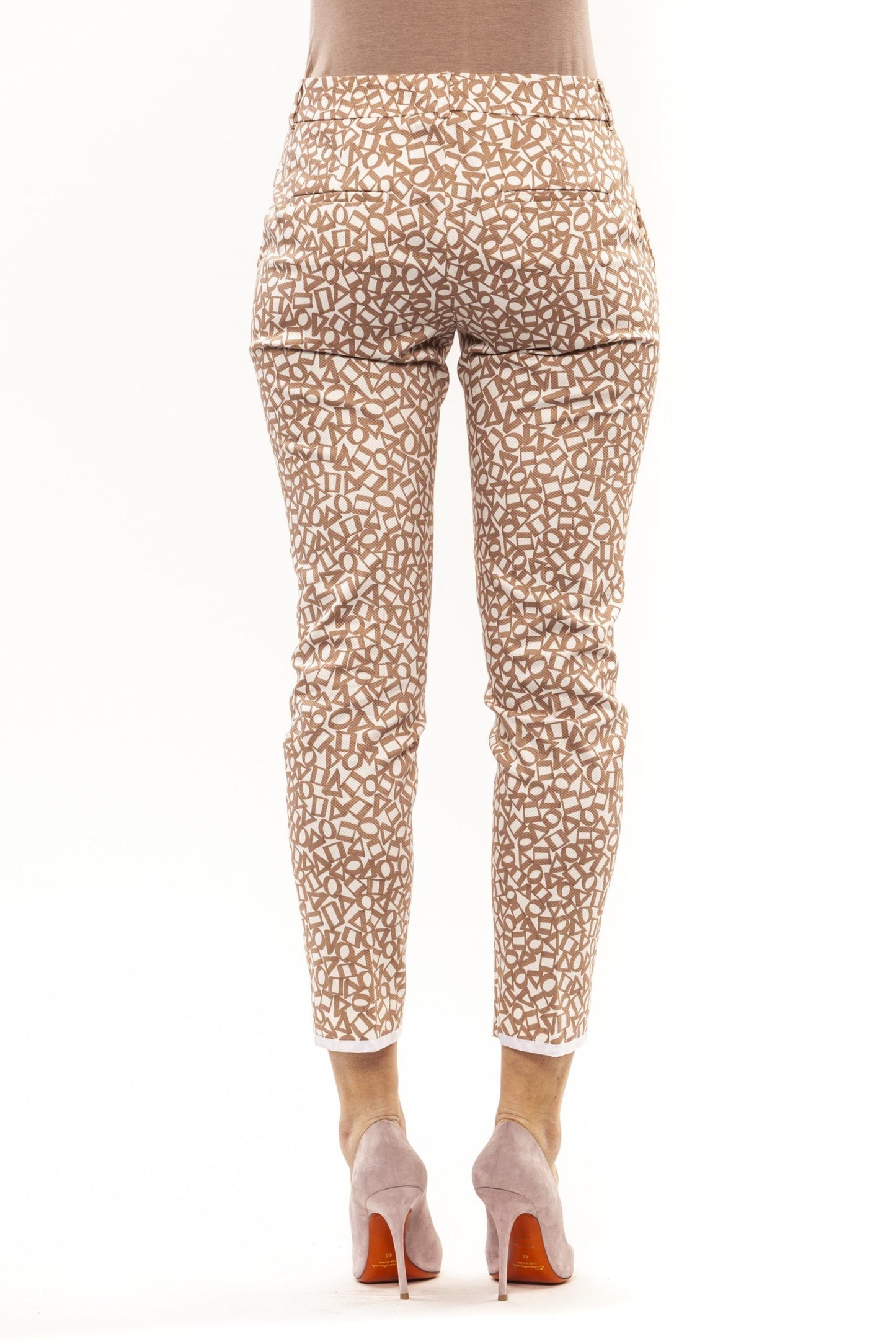 Elegant Pink Stretch Slim Fit Trousers