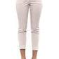 Elegant Beige Stretch Slim Fit Trousers