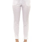 Chic White Stretch Slim Fit Trousers