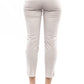 Elegant Beige Stretch Slim Trousers