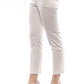 Elegant Beige Stretch Slim Trousers