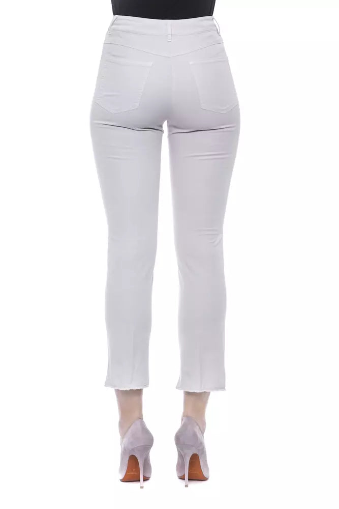 Chic Beige Slim Fit Stretch Trousers