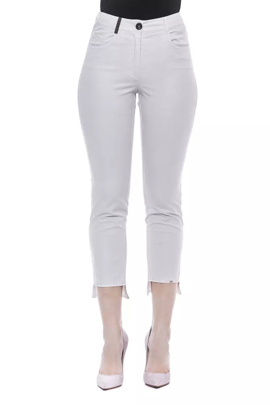 Chic Beige Slim Fit Stretch Trousers