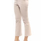Elegant Beige Stretch Slim Trousers