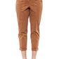 Elevated Brown Stretch High-Waist Trousers