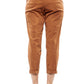 Elevated Brown Stretch High-Waist Trousers