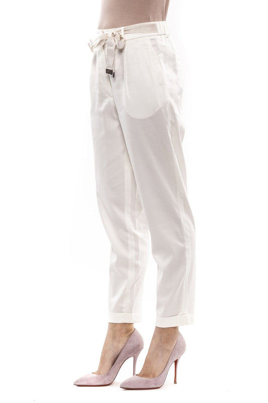 Elegant High-Waisted Trousers with Fabric Belt