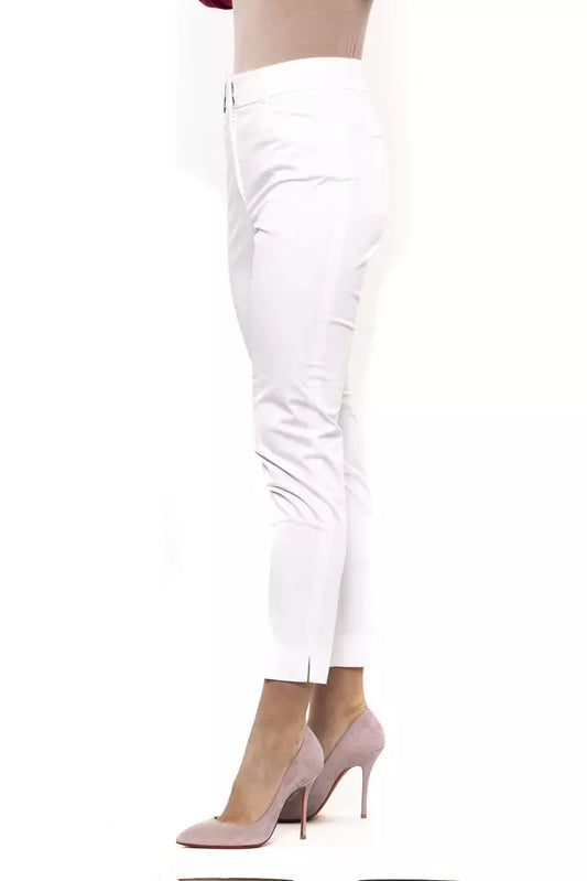 Elegant White Slim-Fit Stretch Trousers