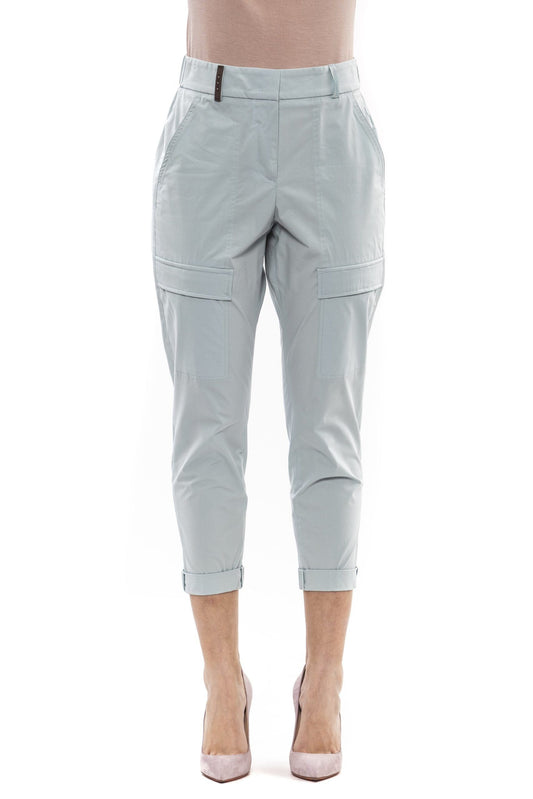 Elegant Green Ankle-Turn Trousers