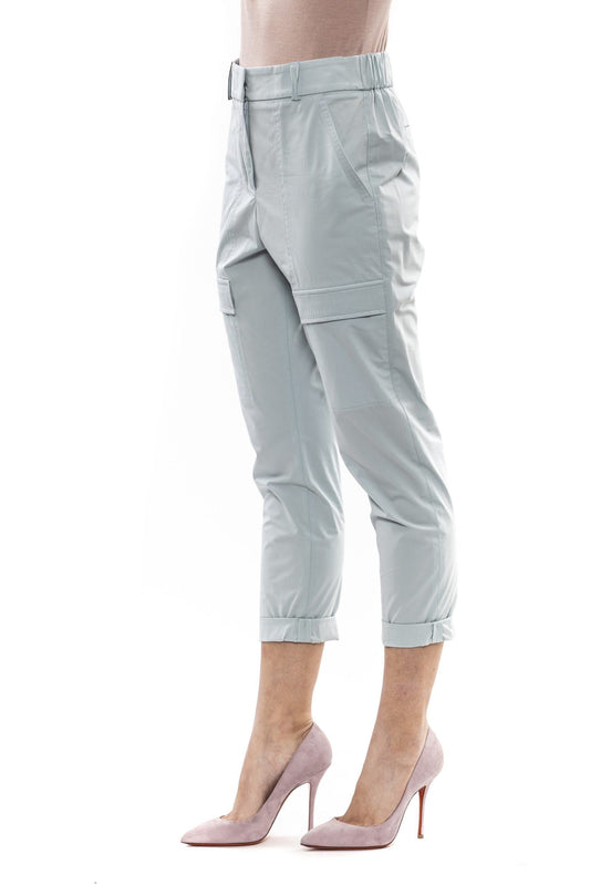 Elegant Green Ankle-Turn Trousers