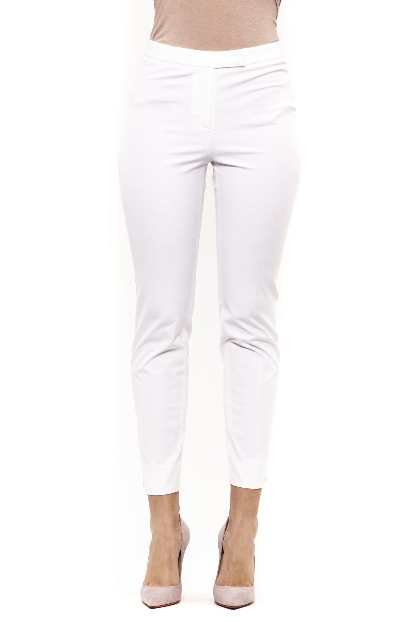 Classic White Stretch Trousers